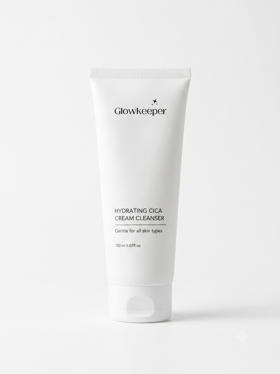 Glowkeeper Hydra Cica Cream Cleanser for sensitive skin with hydrating cream texture